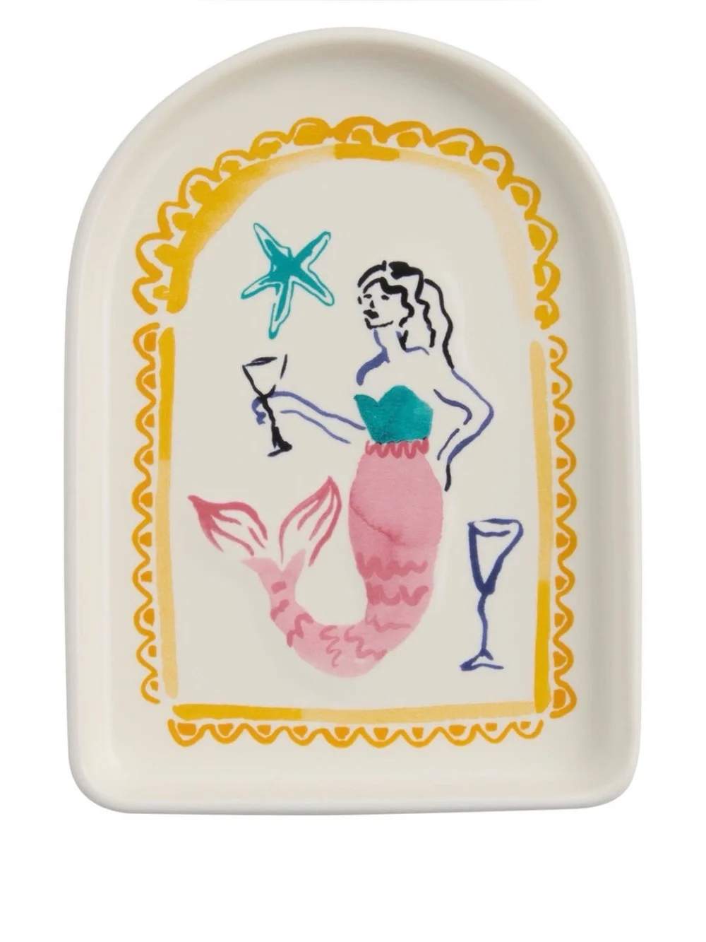 1 NEW Watercolor Mermaid Club Small Bites Appetizer Plate / Trinket Dish